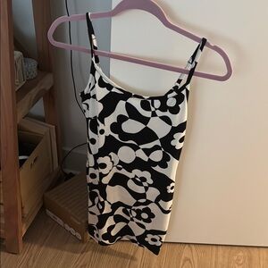 Floral Black and White Women's Top